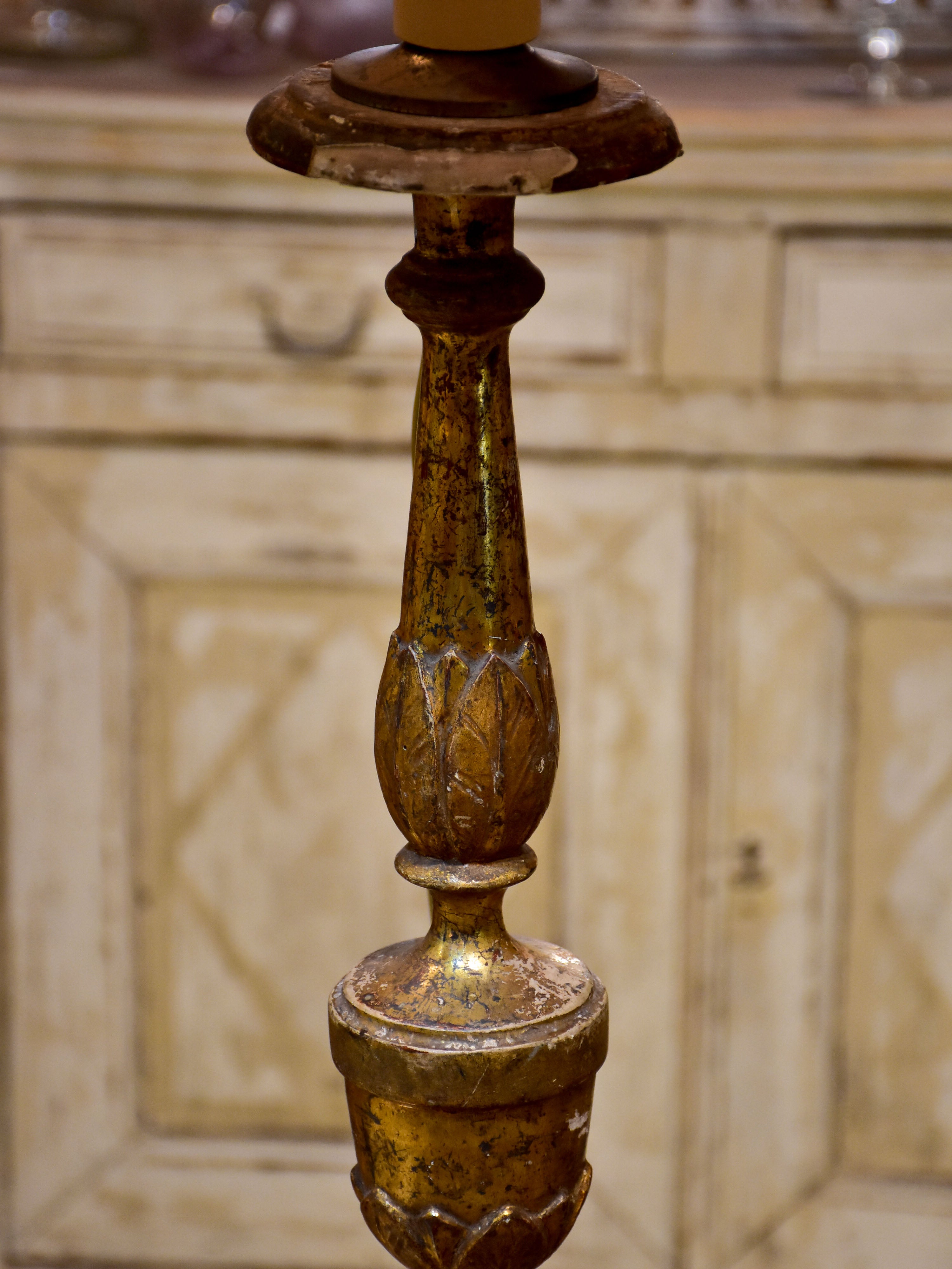 Pair of 19th century Italian candlestick lamps