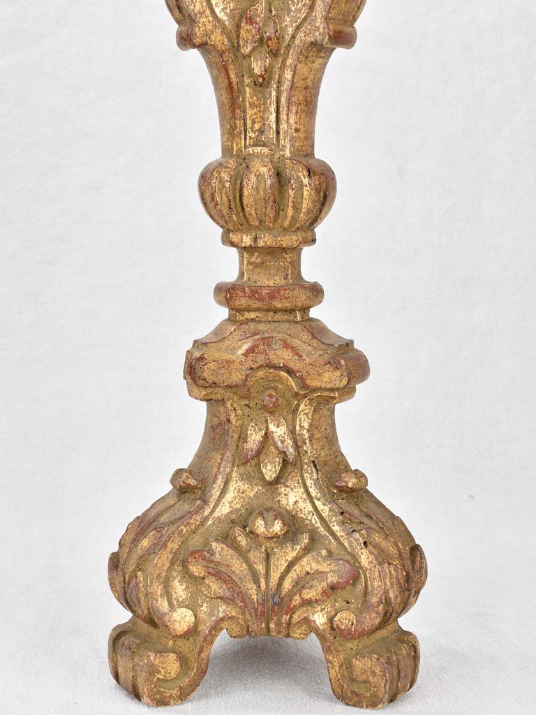 2 gilded altar candlesticks, 18th-century, 25½"