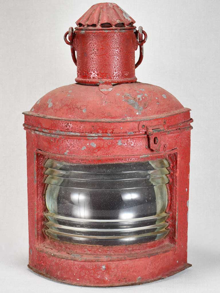 Early 20th-century nautical boat lantern - red 23¾"