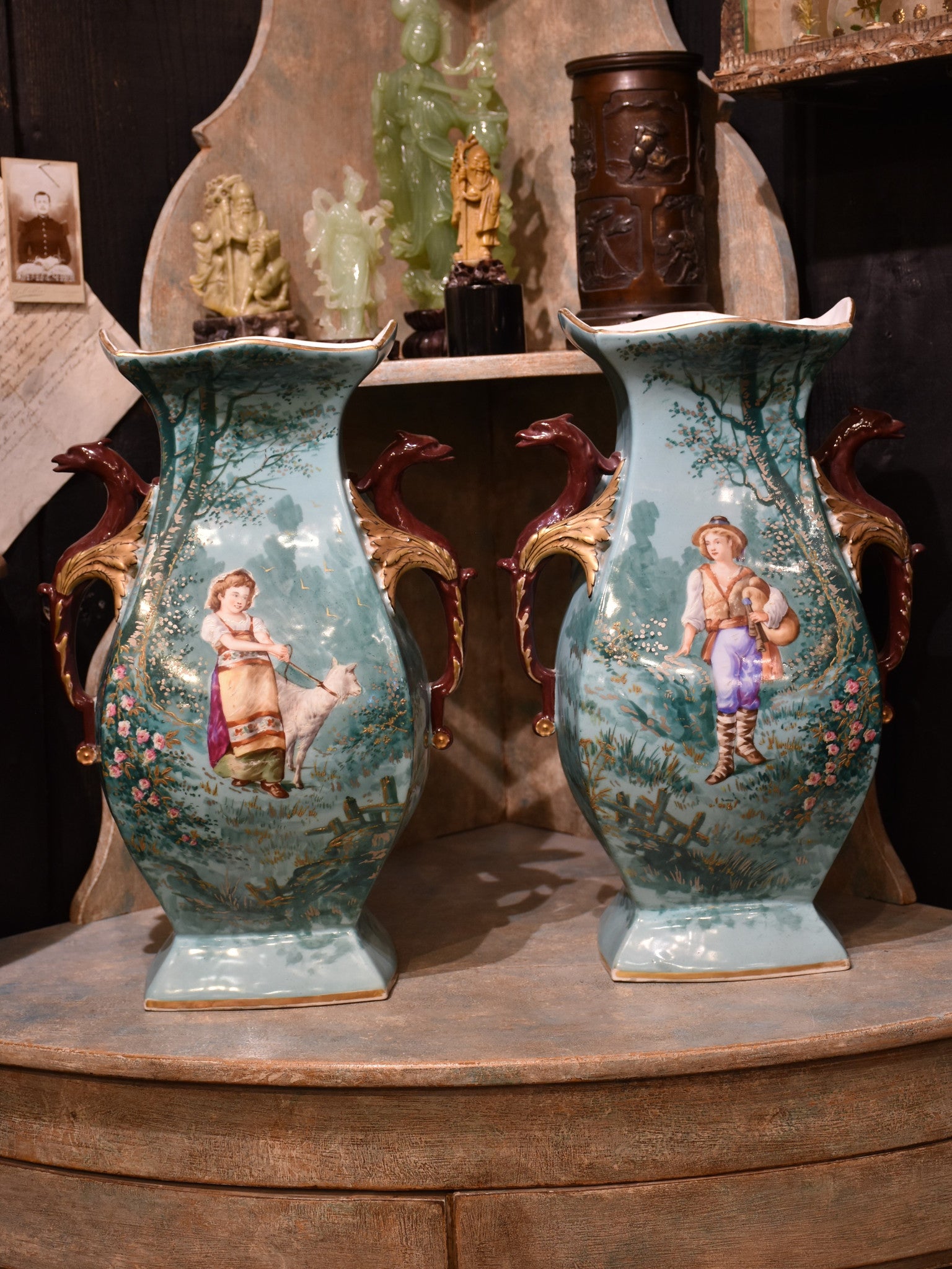 Pair of Vieux Paris porcelain vases – circa 1880’s