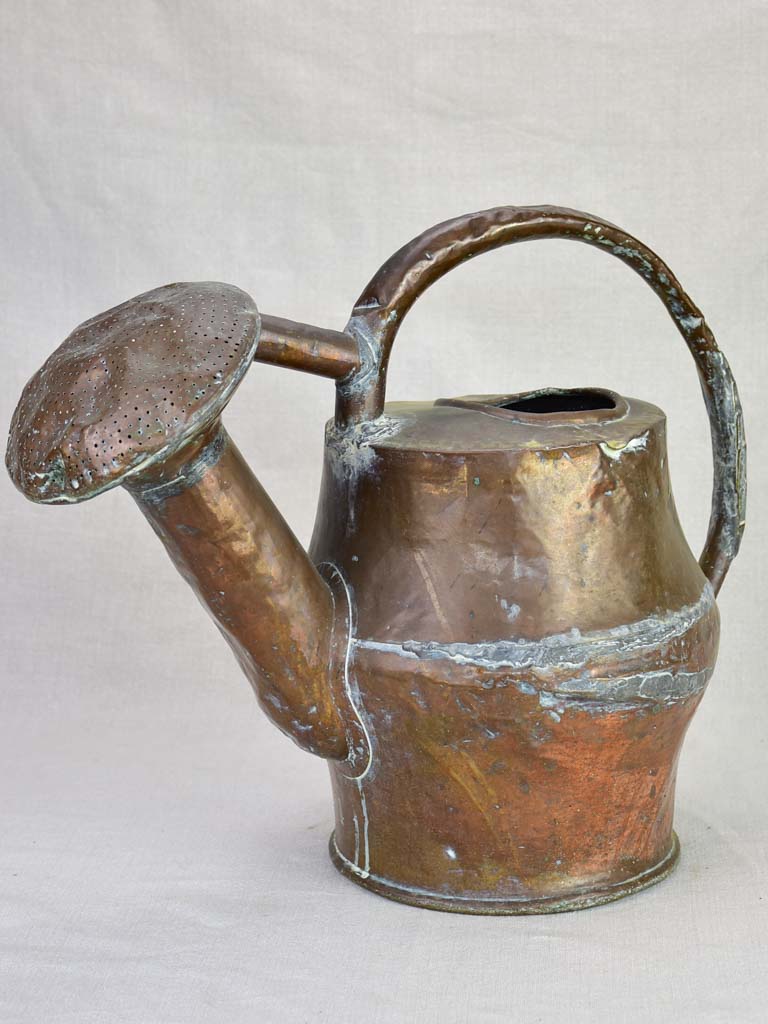 Rustic French copper watering can from the 18th century