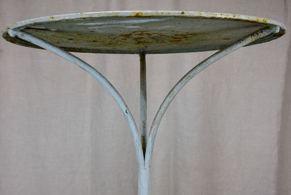 Antique French garden table with pale blue patina