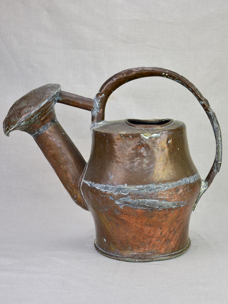 Rustic French copper watering can from the 18th century