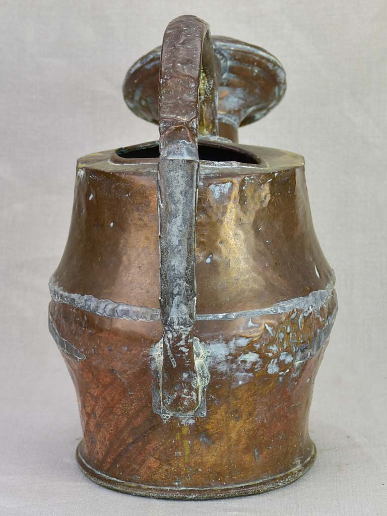 Rustic French copper watering can from the 18th century