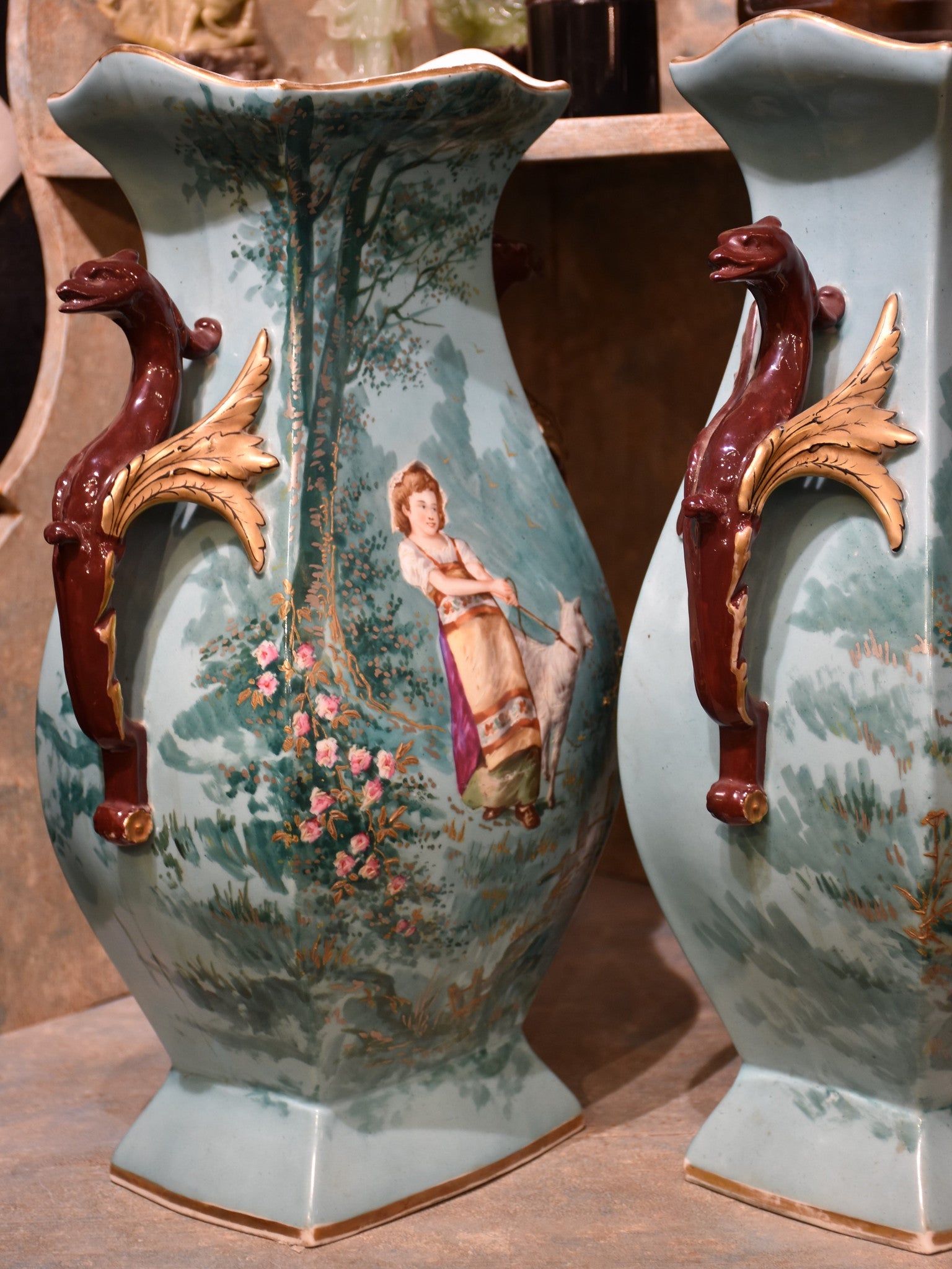 Pair of Vieux Paris porcelain vases – circa 1880’s