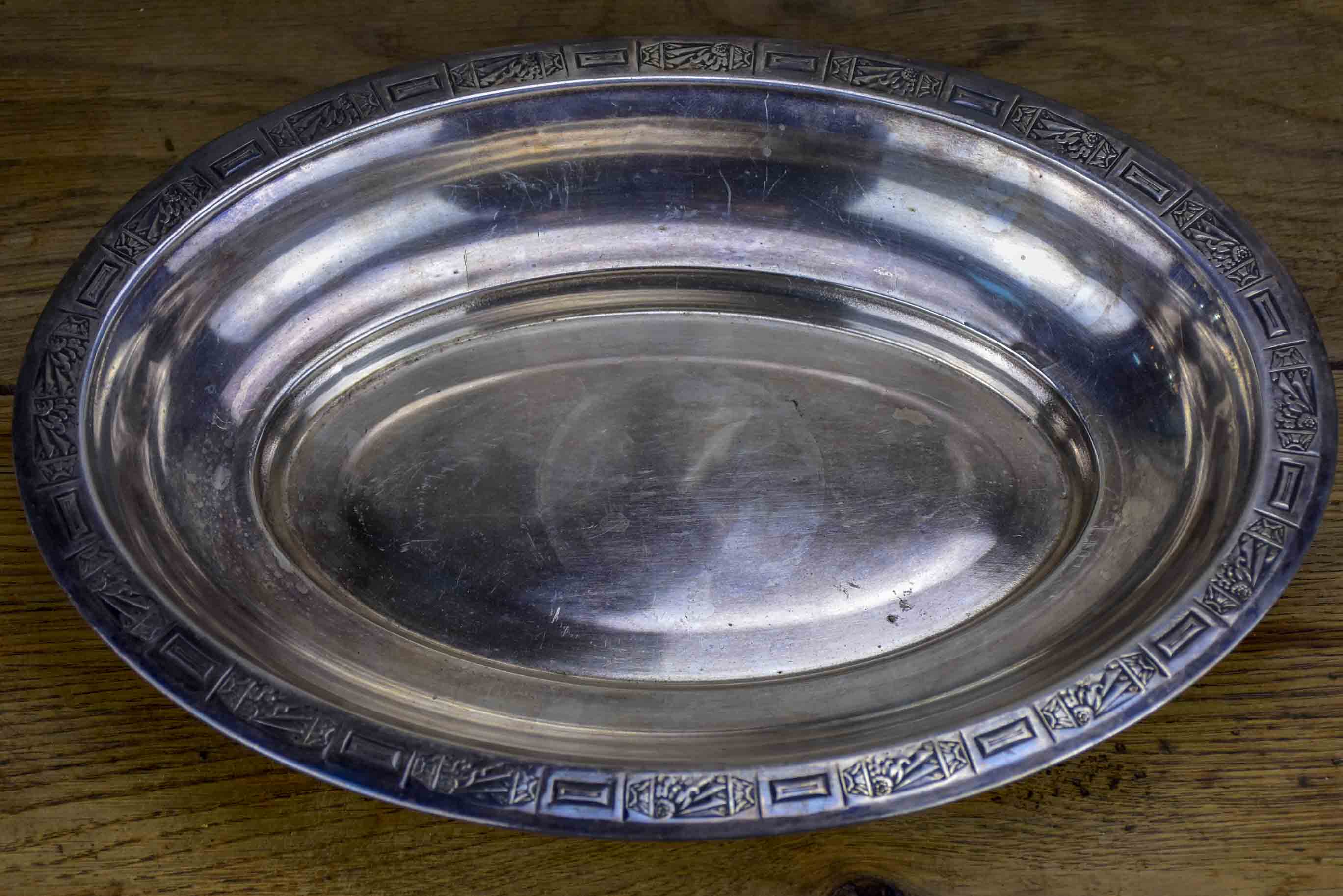 Classic French silver bread serving dish