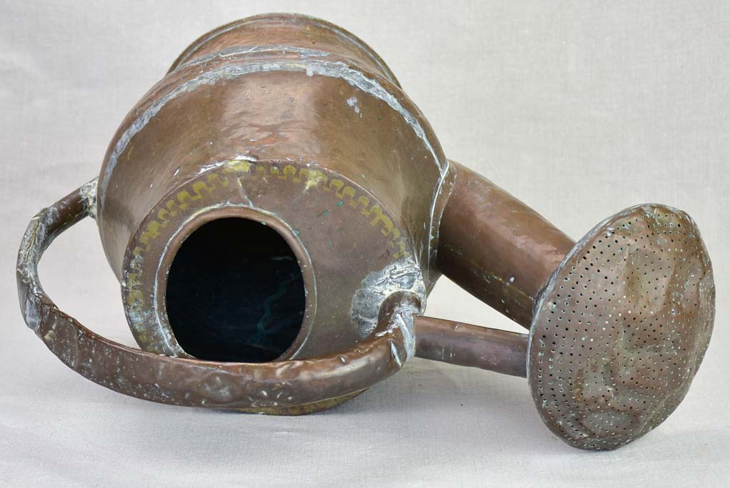 Rustic French copper watering can from the 18th century