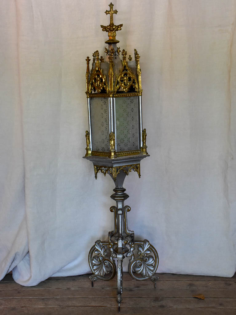 18th Century church lantern with original glass