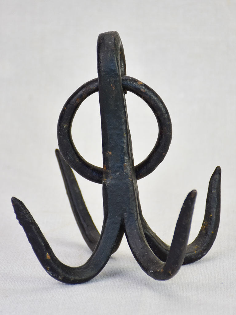 Weighty iron hooks from a water well