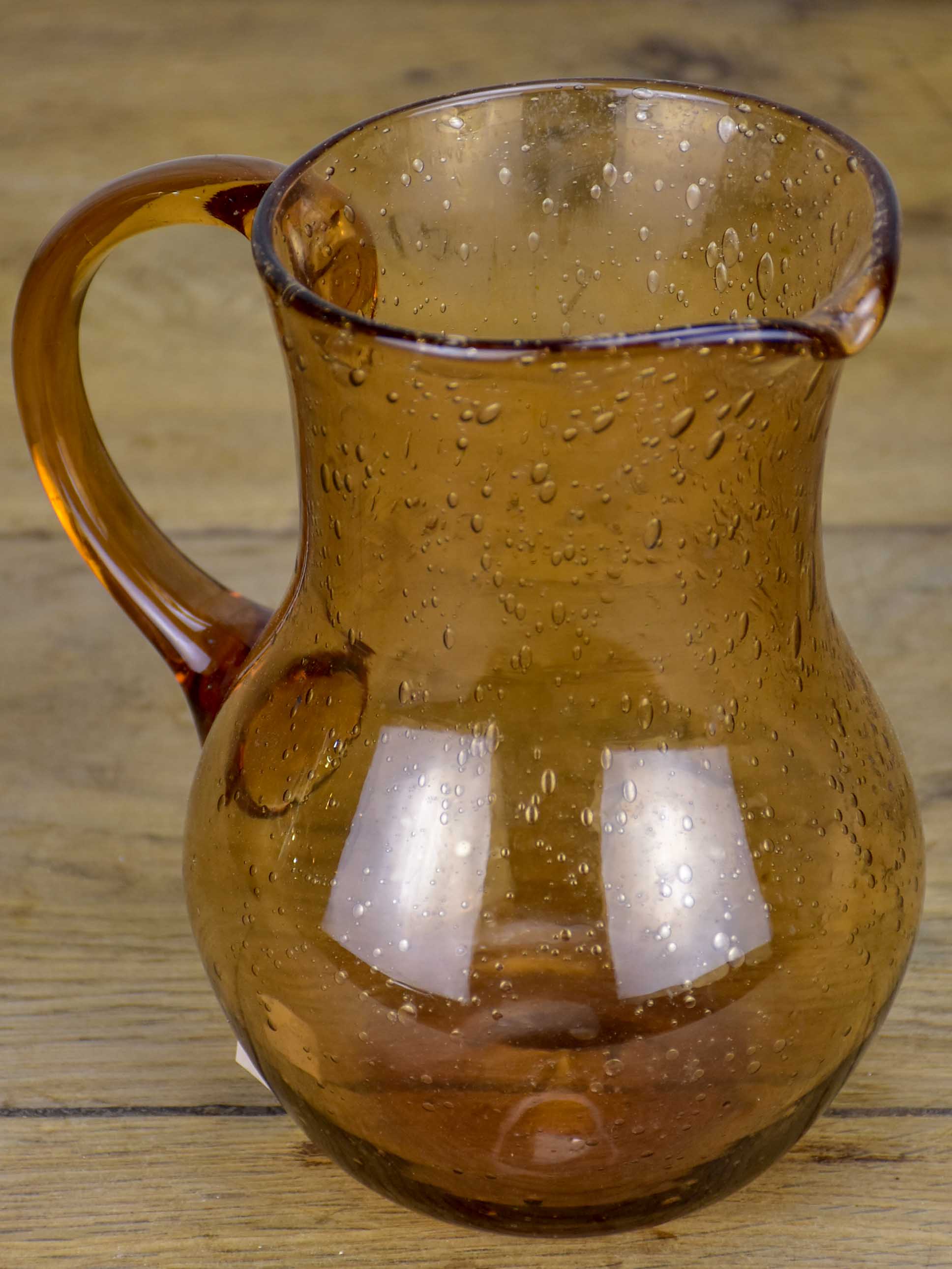 Vintage French glass water pitcher from Biot, France