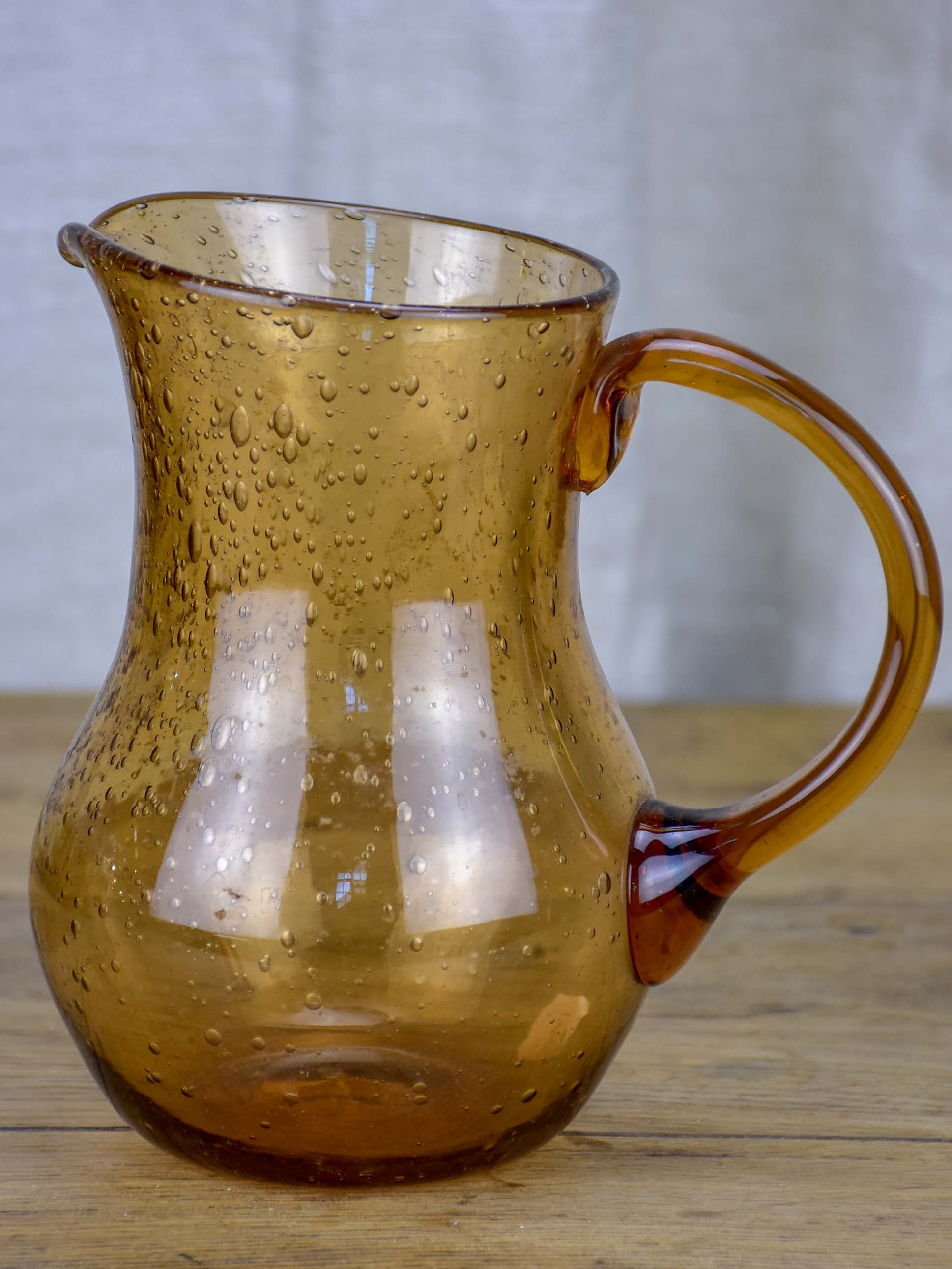 Vintage French glass water pitcher from Biot, France