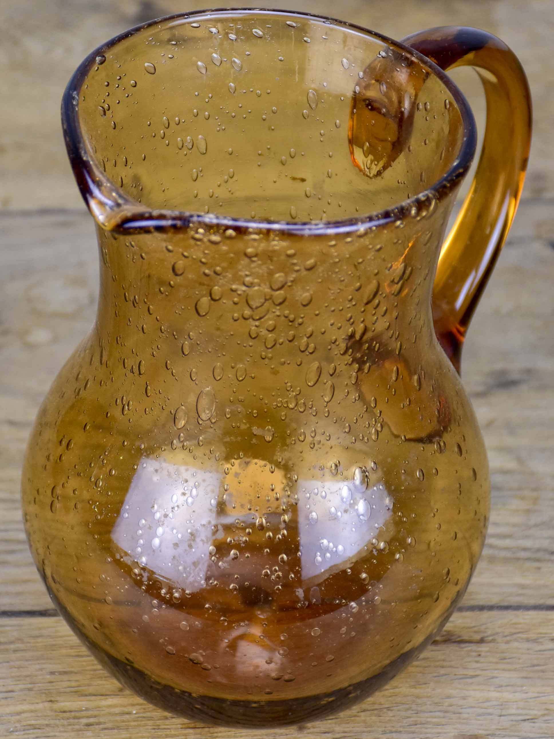 Vintage French glass water pitcher from Biot, France