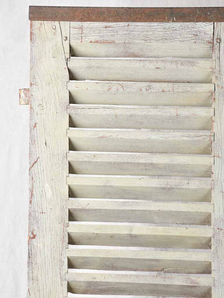 Pair of 19th century French oak shutters on stand 74¾" x 44"