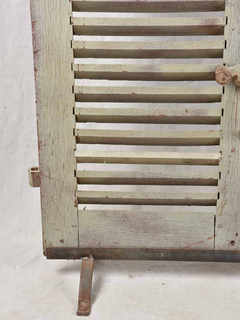 Pair of 19th century French oak shutters on stand 74¾" x 44"