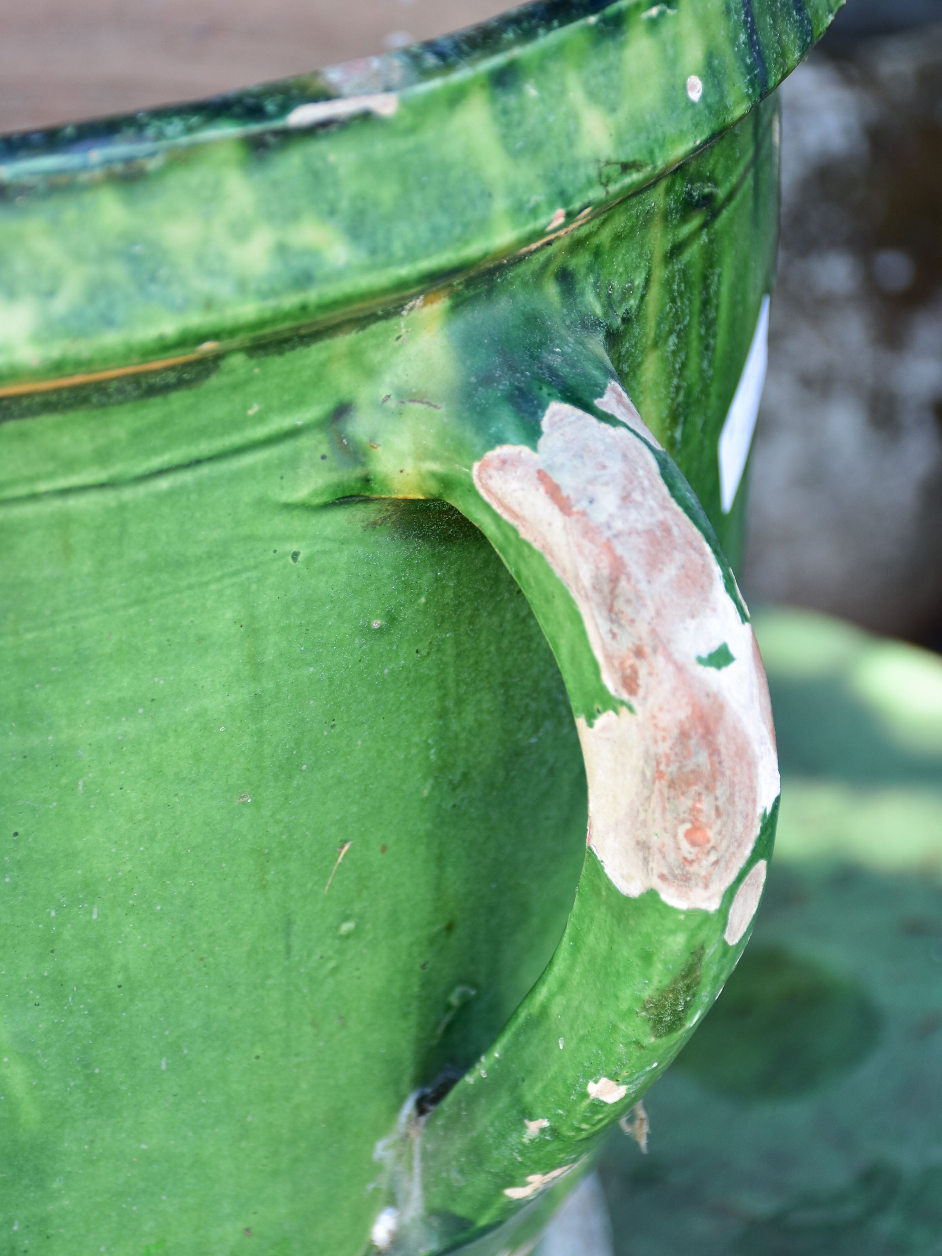 19th century Castelnaudary garden planter with green glaze