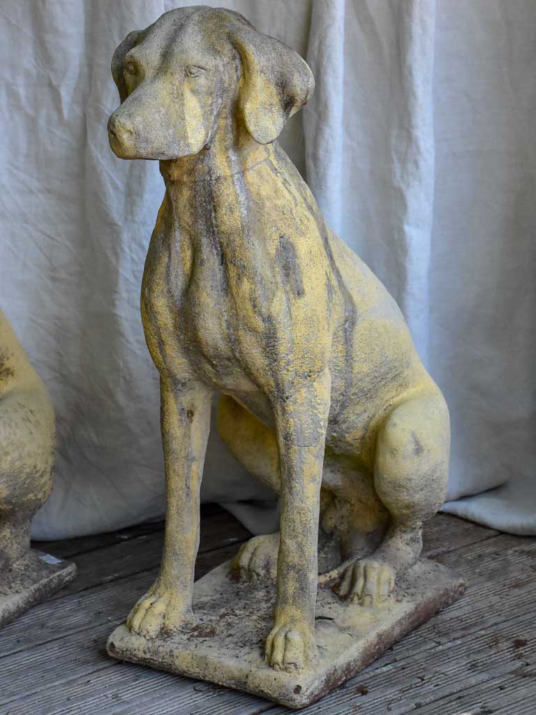 Pair of garden sculptures of dogs - 1950s