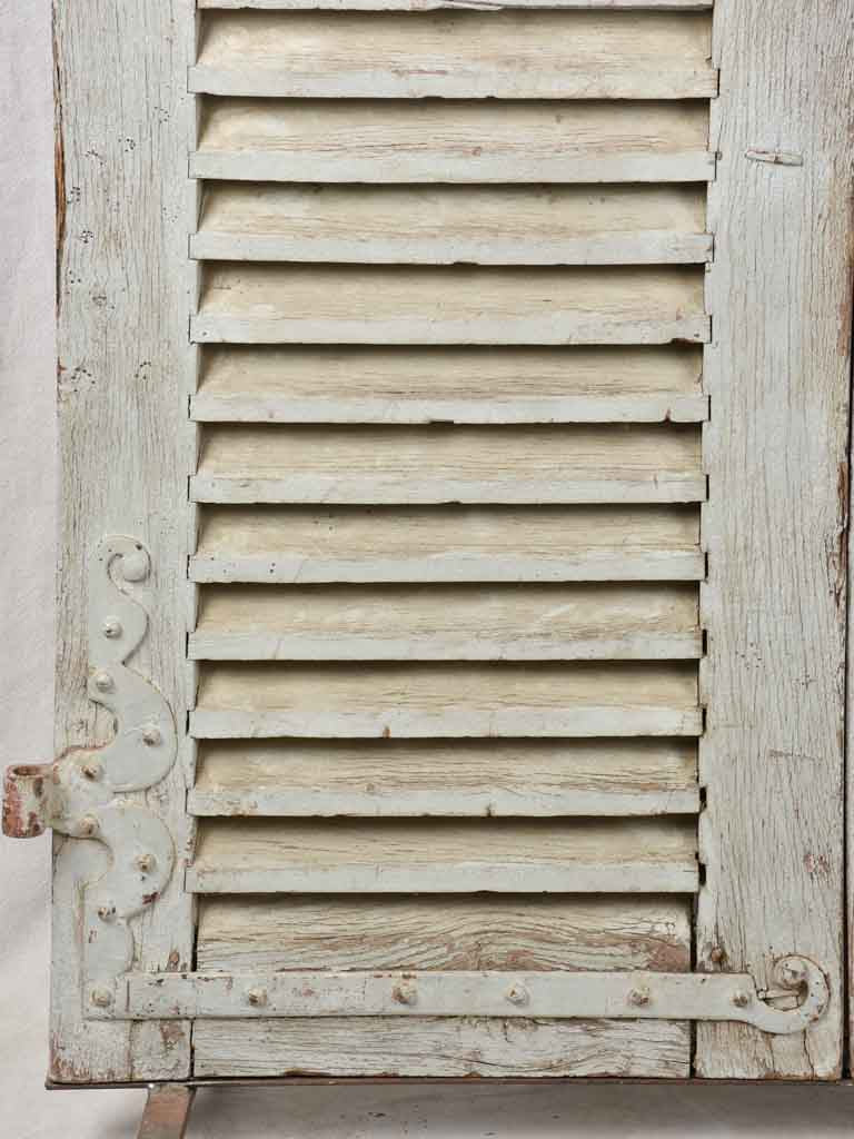 Pair of 19th century French oak shutters on stand 74¾" x 44"