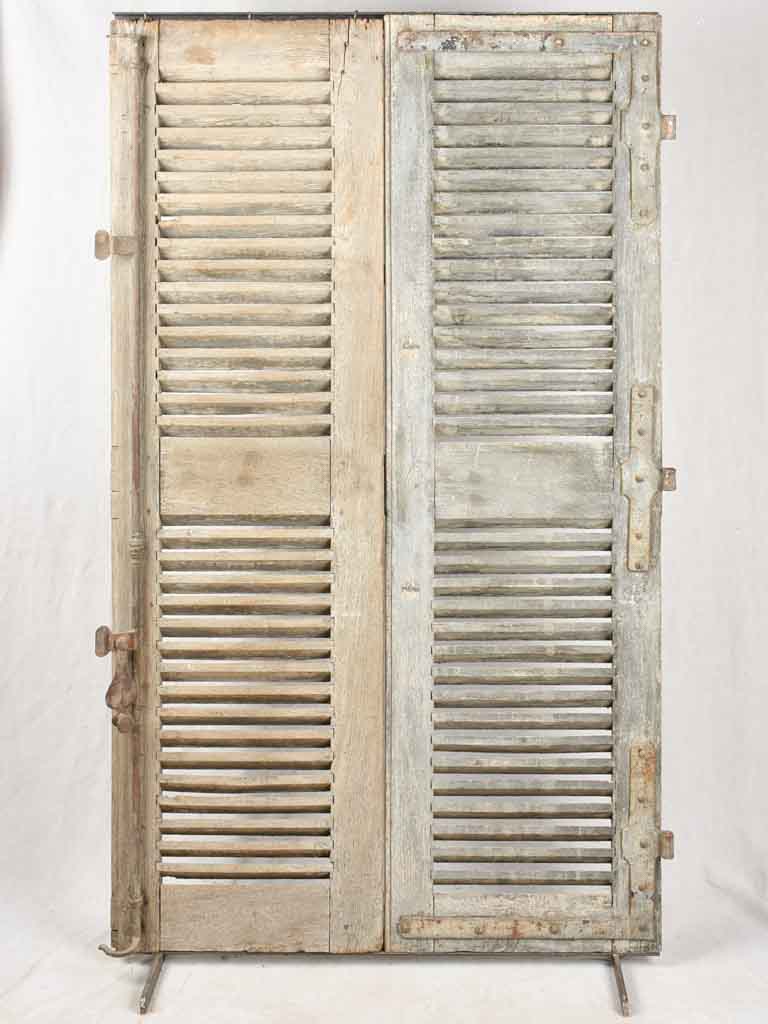 Vintage French oak shutter set