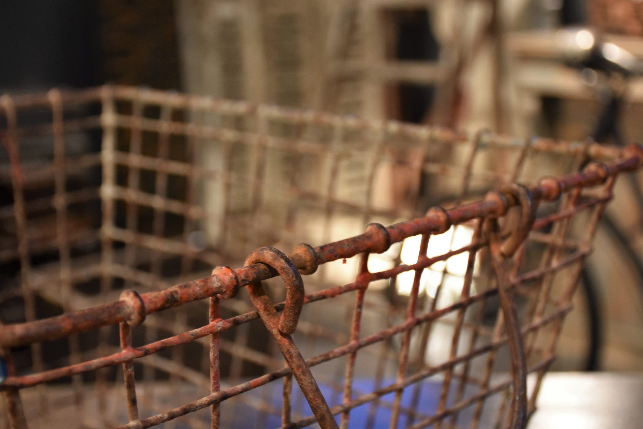 Vintage French oyster basket - set of two