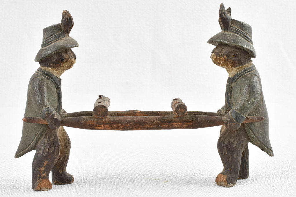 Antique sculpture of rabbits