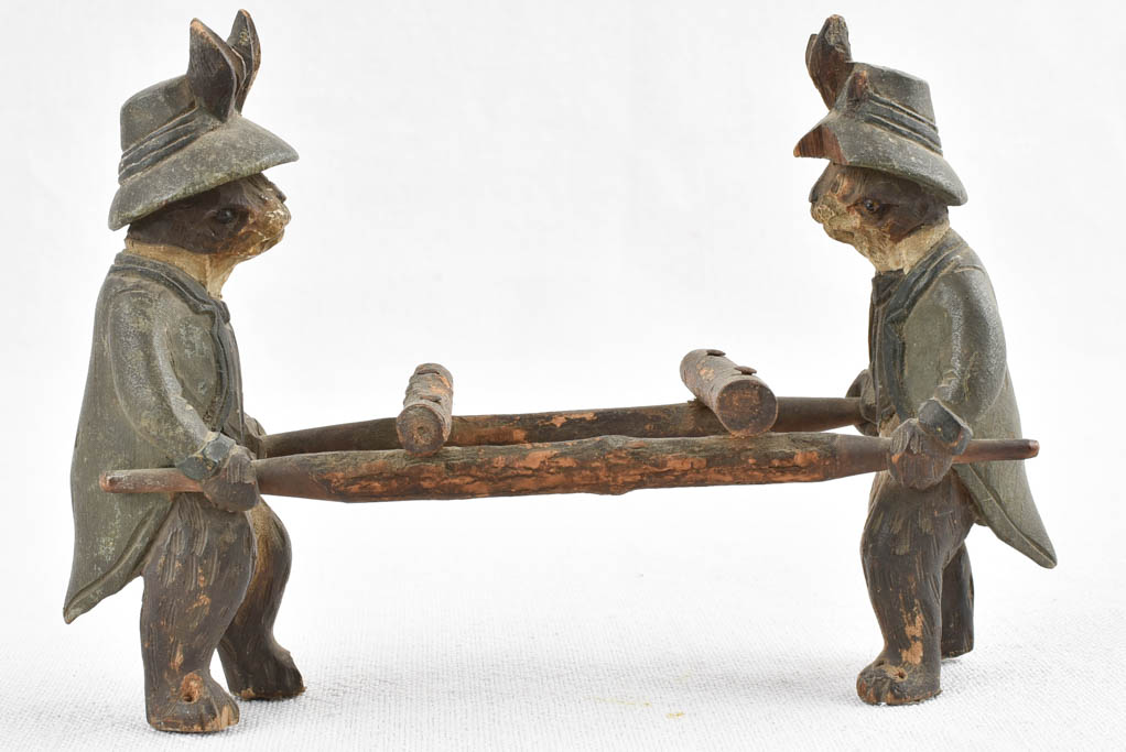 Antique sculpture of rabbits