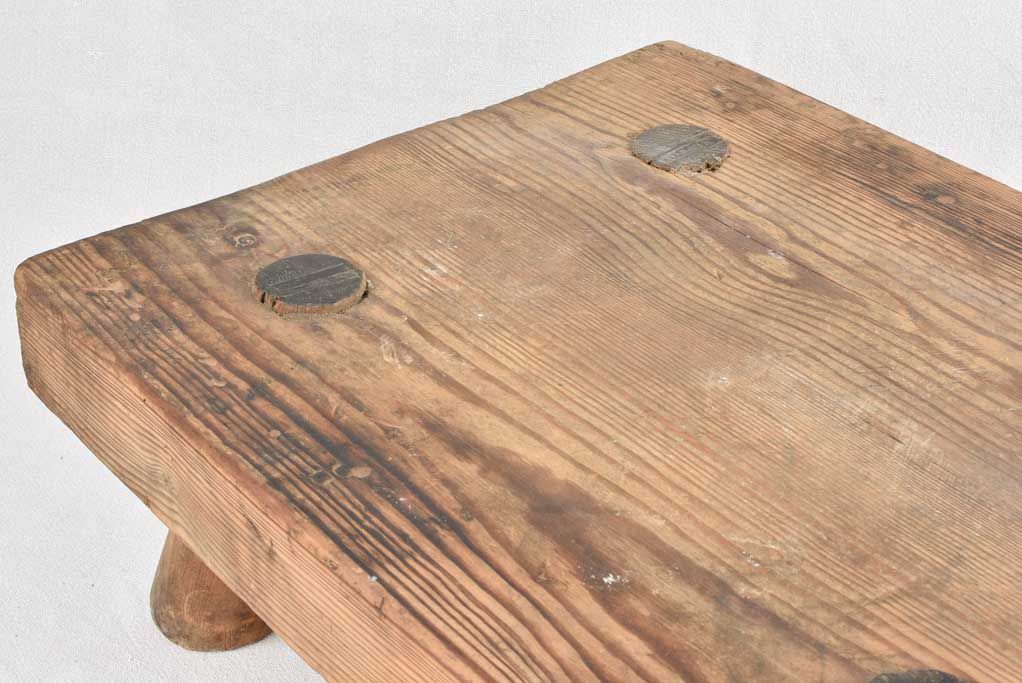 Low Rectangular Wooden Stool / coffee table / pedestal 8¾"