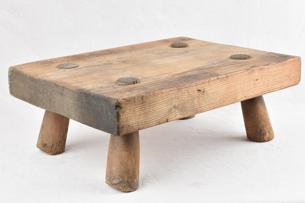 Low Rectangular Wooden Stool / coffee table / pedestal 8¾"