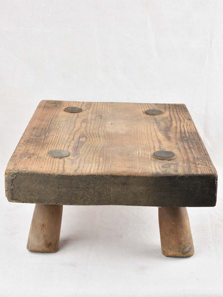 Low Rectangular Wooden Stool / coffee table / pedestal 8¾"