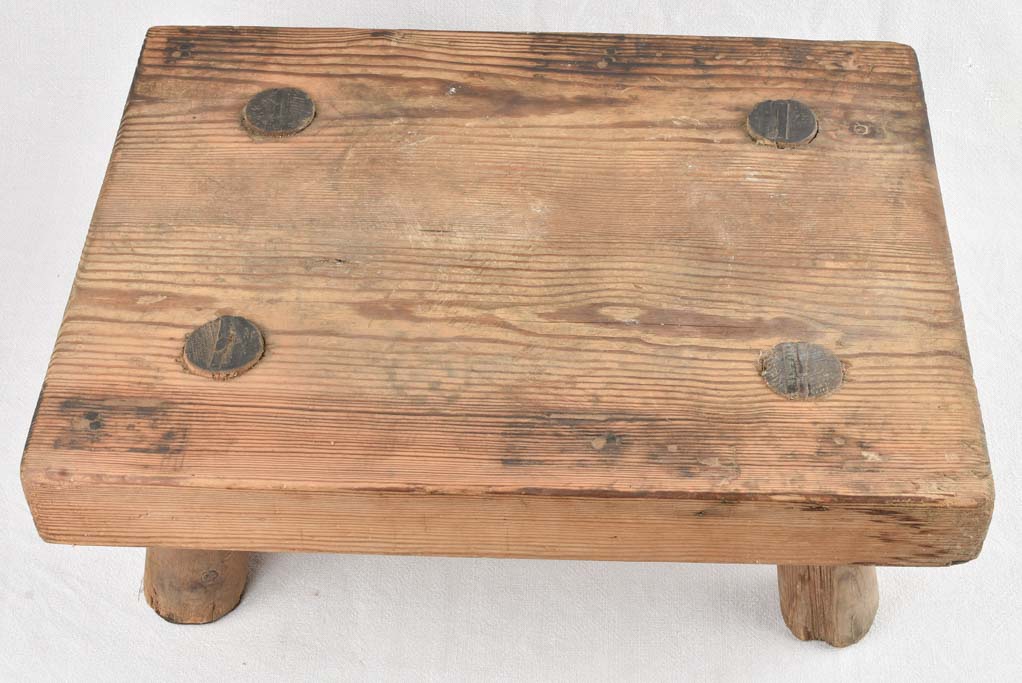 Low Rectangular Wooden Stool / coffee table / pedestal 8¾"