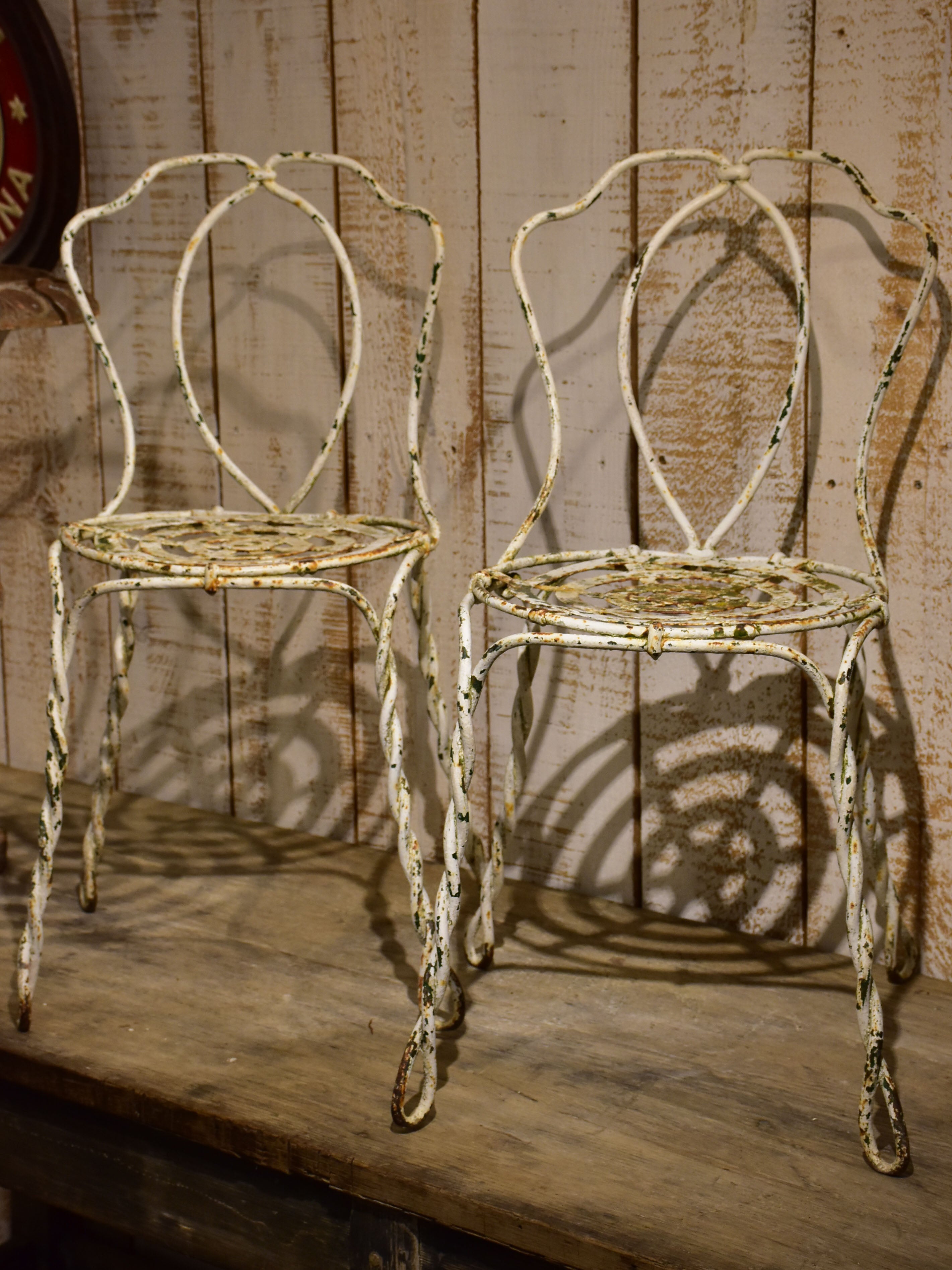 Pair of antique French garden chairs