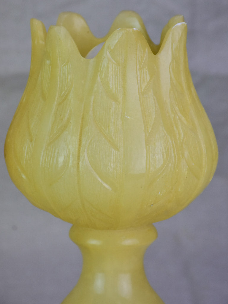 Pair of vintage alabaster flower lamps 9½"