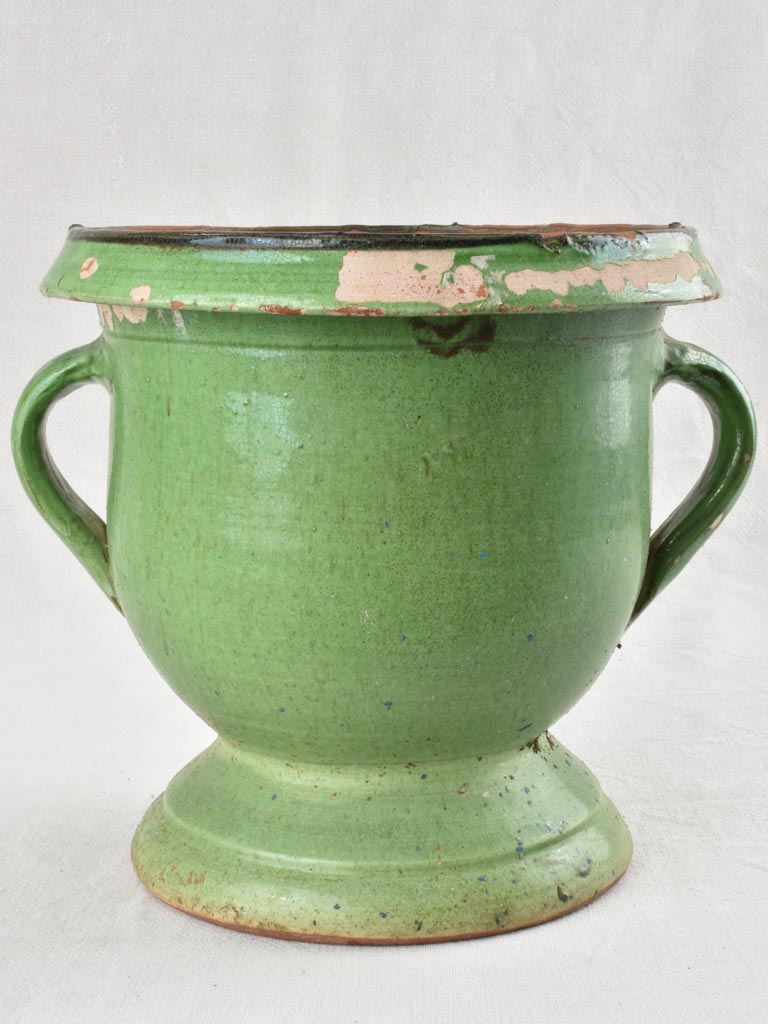 Antique Green Glazed Castelnaudary Planter