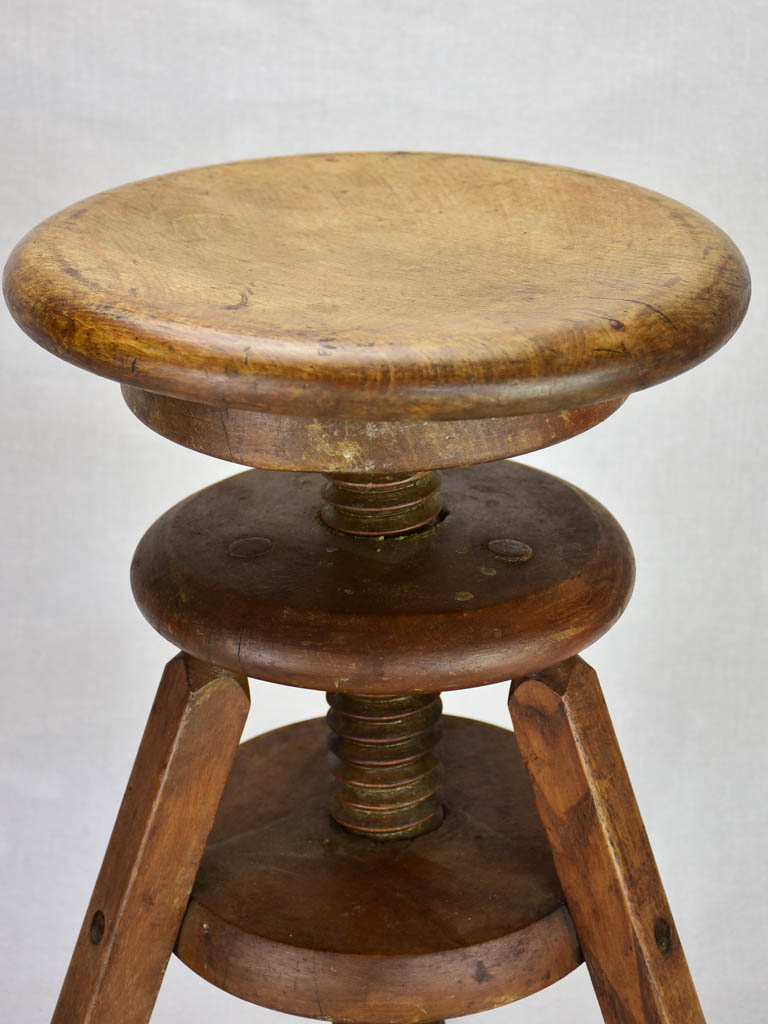 RESERVED ASHLEY Early twentieth century French adjustable stool from an atelier