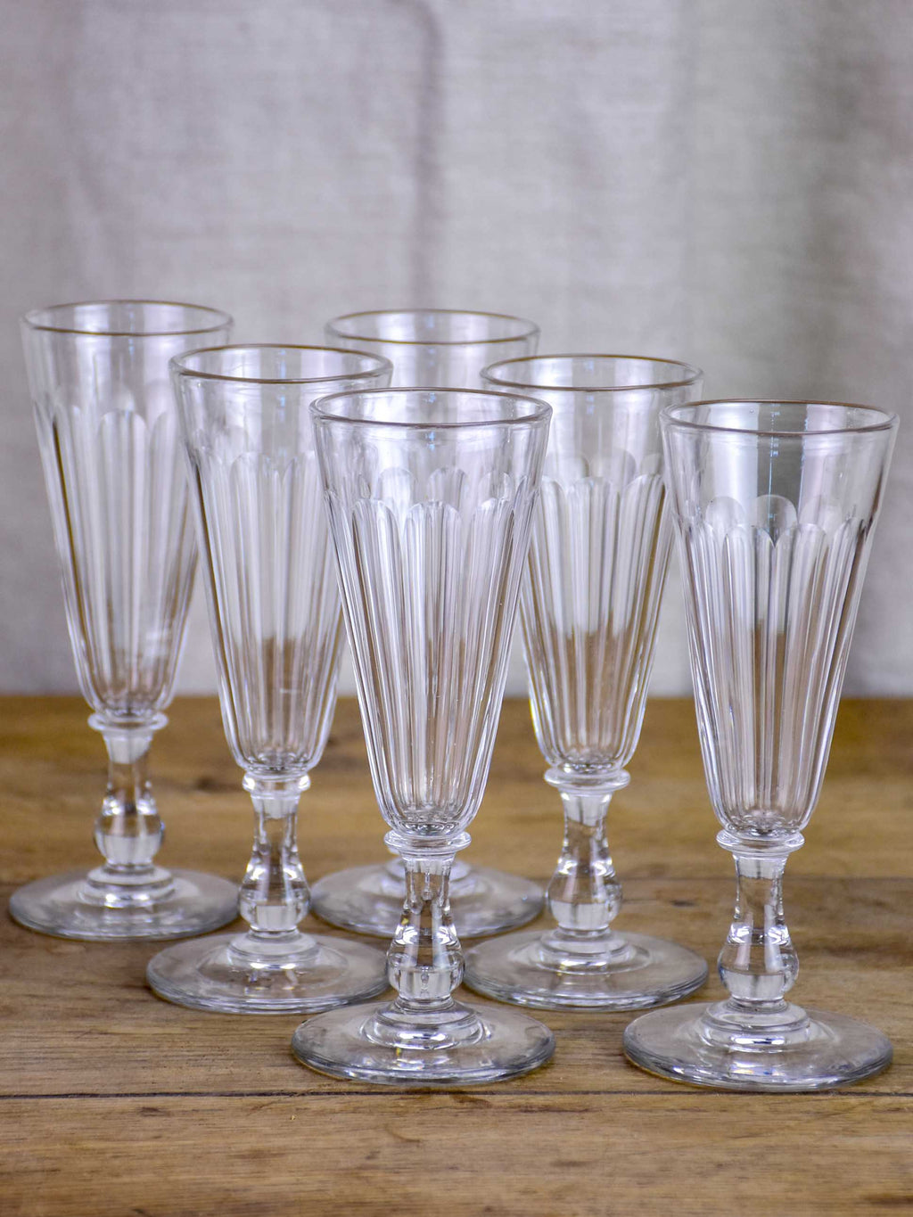 16 Baccarat Crystal Champagne Flutes in Antique Baccarat Glass