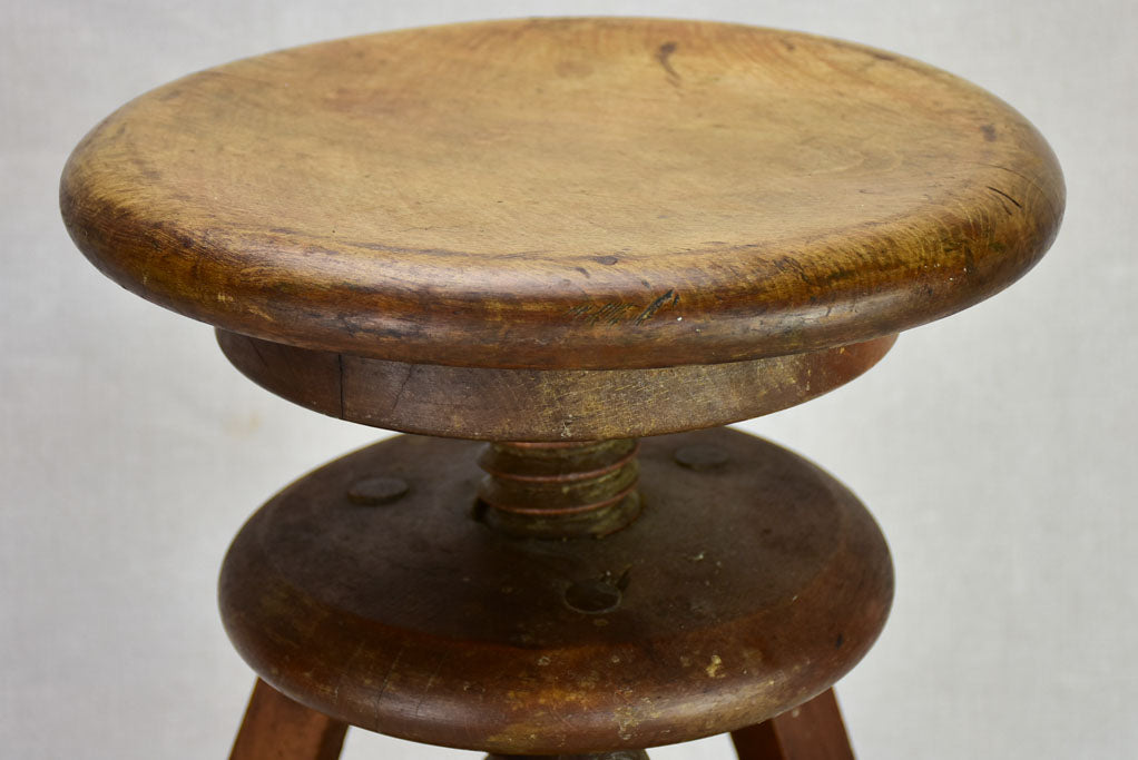 RESERVED ASHLEY Early twentieth century French adjustable stool from an atelier