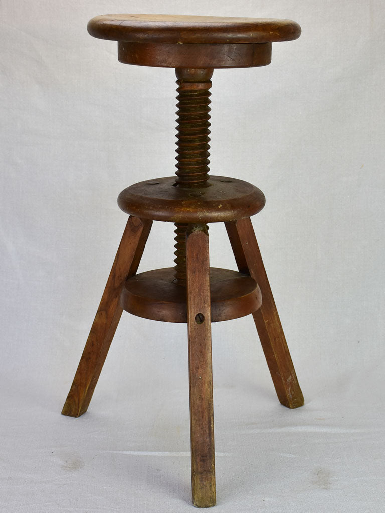 RESERVED ASHLEY Early twentieth century French adjustable stool from an atelier