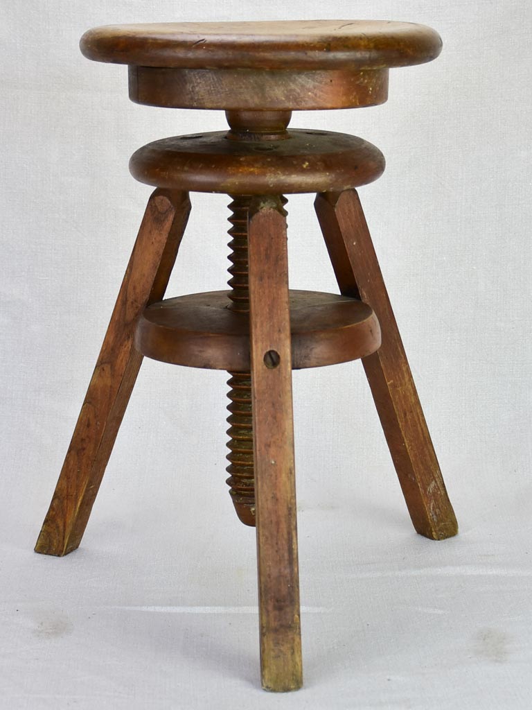 RESERVED ASHLEY Early twentieth century French adjustable stool from an atelier