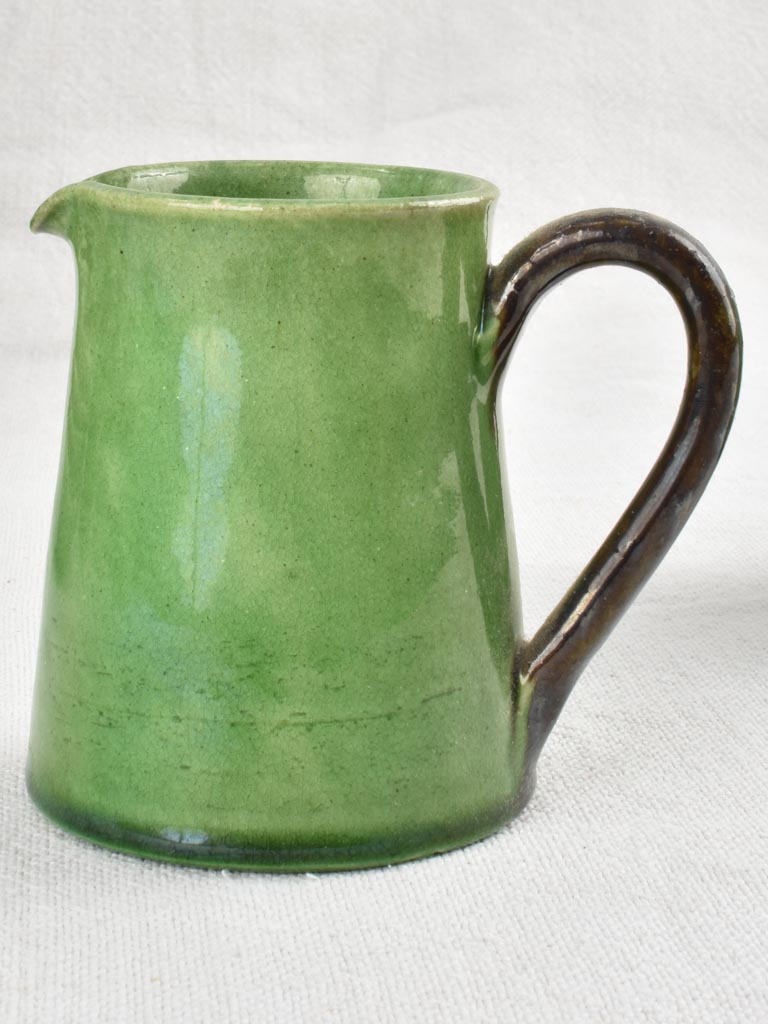 20 piece Dieulefit tea service with green glaze 1940s