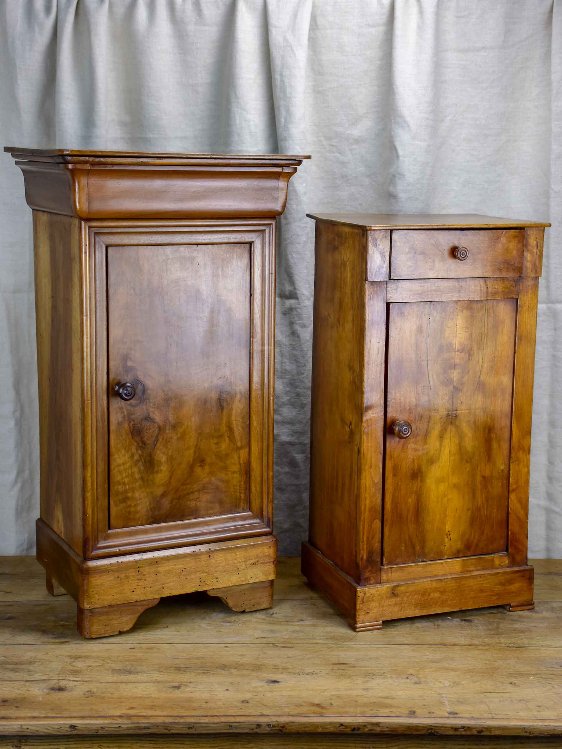 Two Louis Philippe walnut nightstands