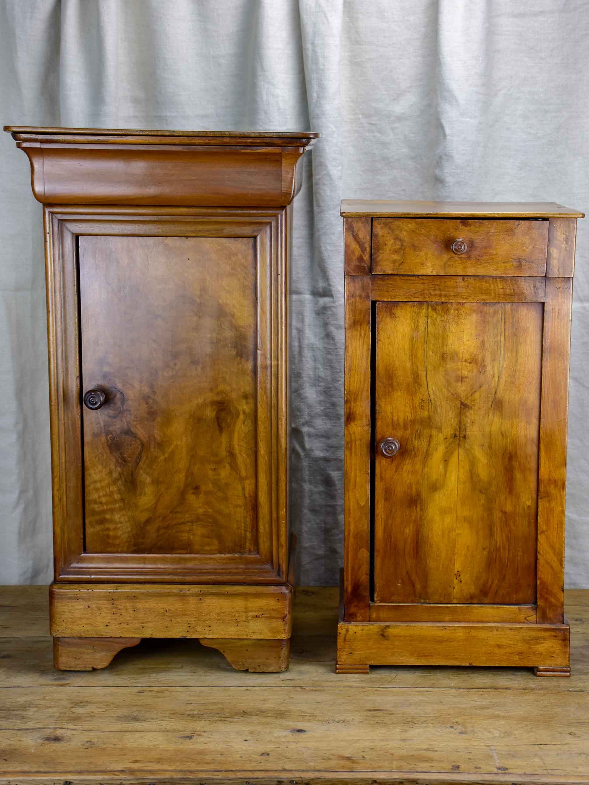 Two Louis Philippe walnut nightstands