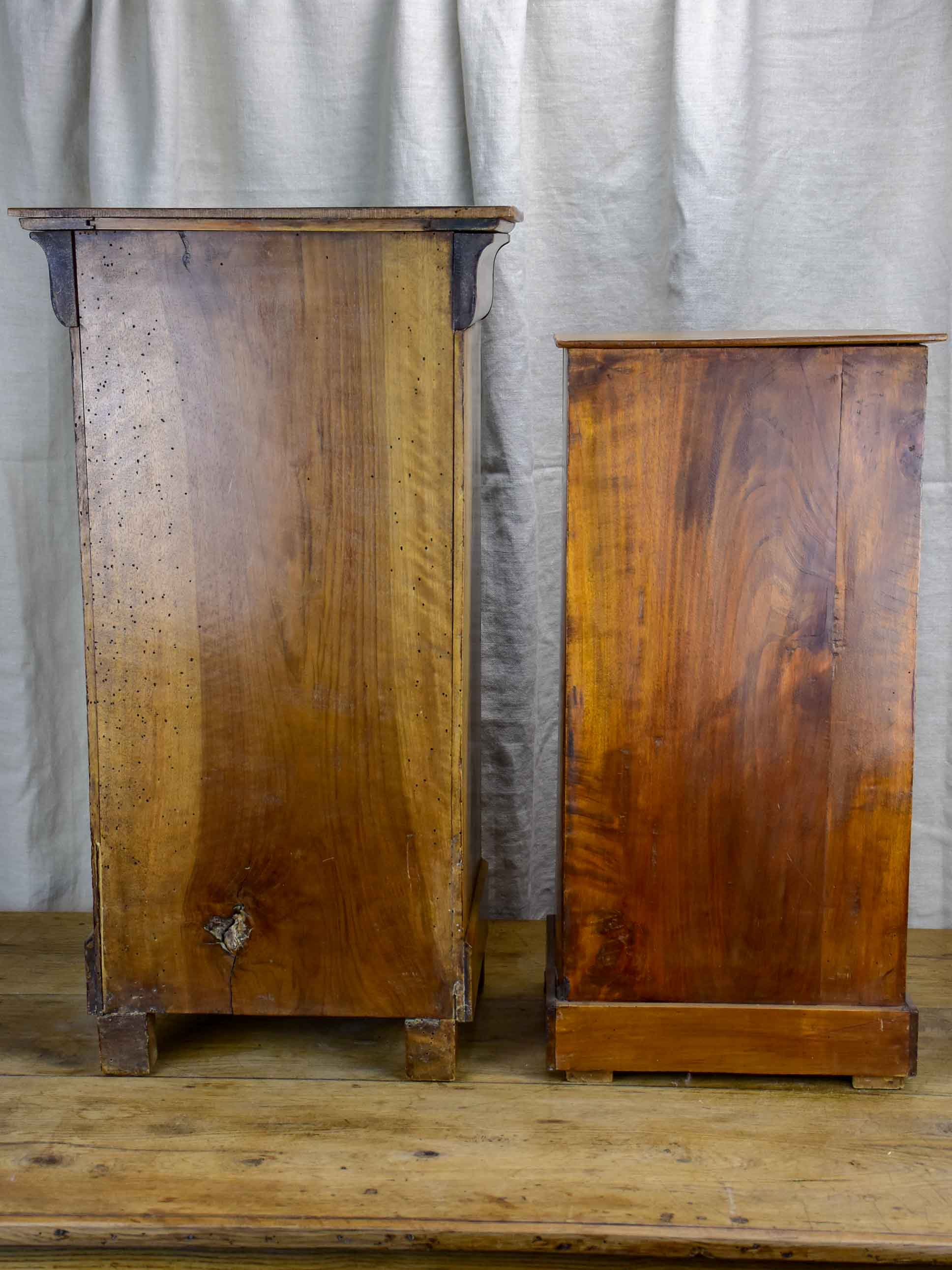 Two Louis Philippe walnut nightstands