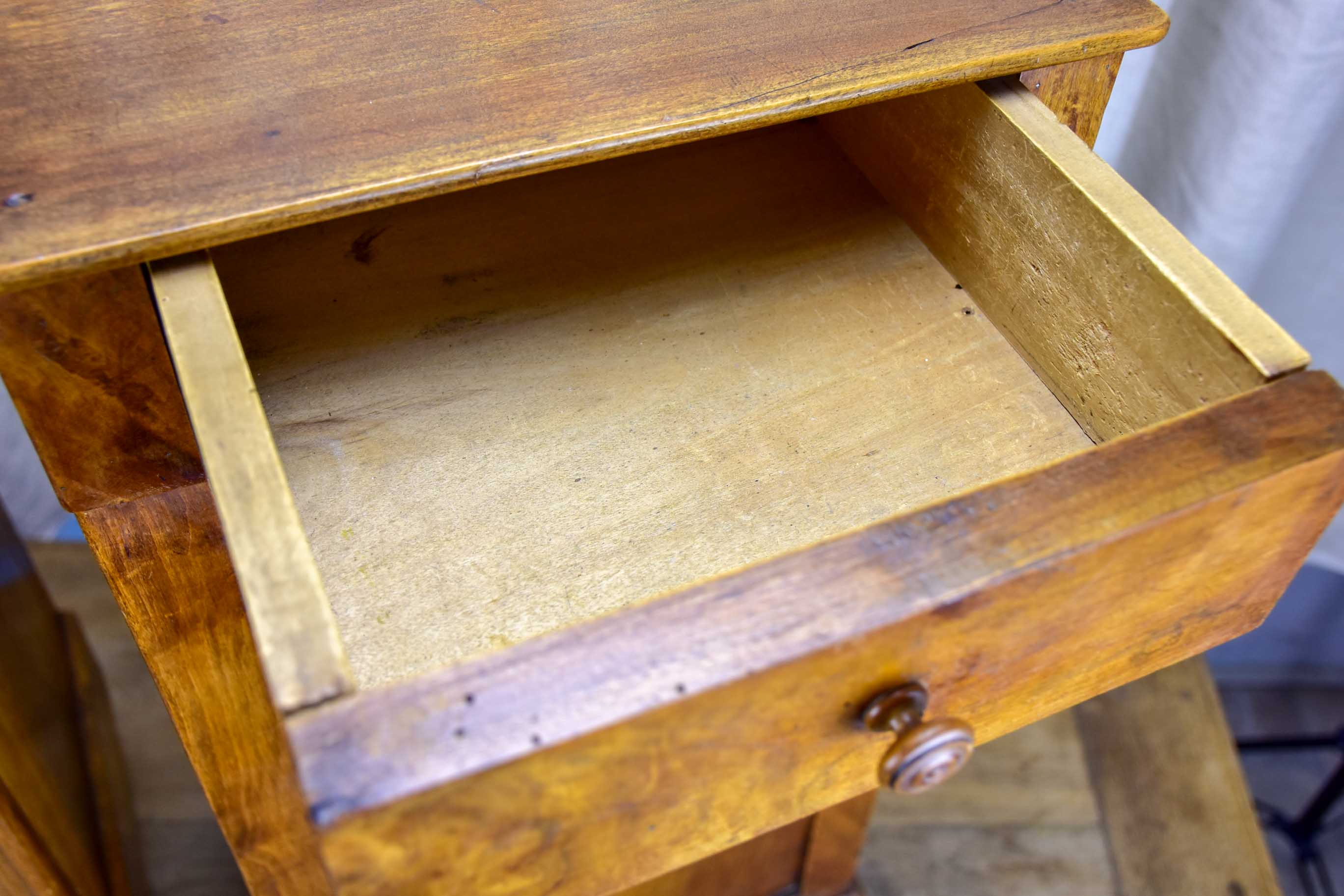 Two Louis Philippe walnut nightstands