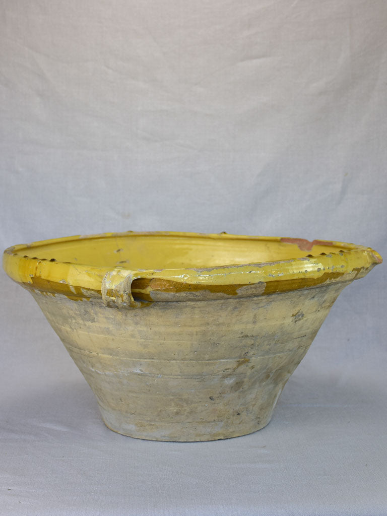 Large antique French tian bowl with repairs