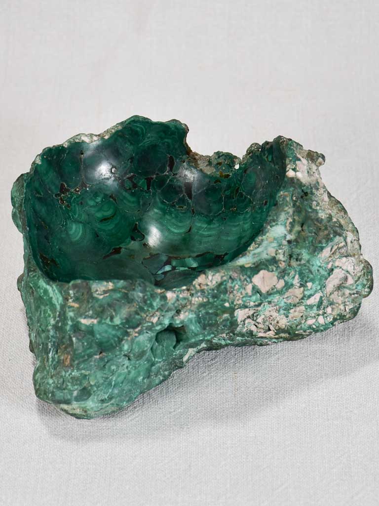 1970s malachite stone vide poche