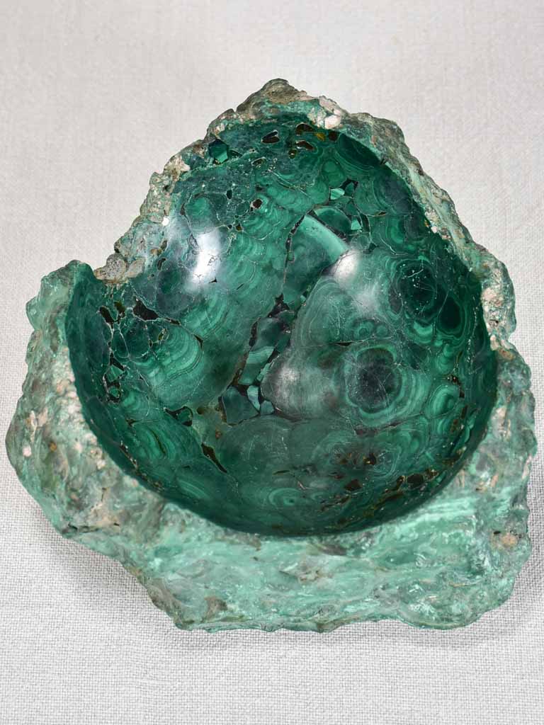 1970s malachite stone vide poche