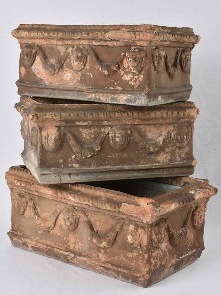 Vintage Terracotta Rectangular Garden Planters