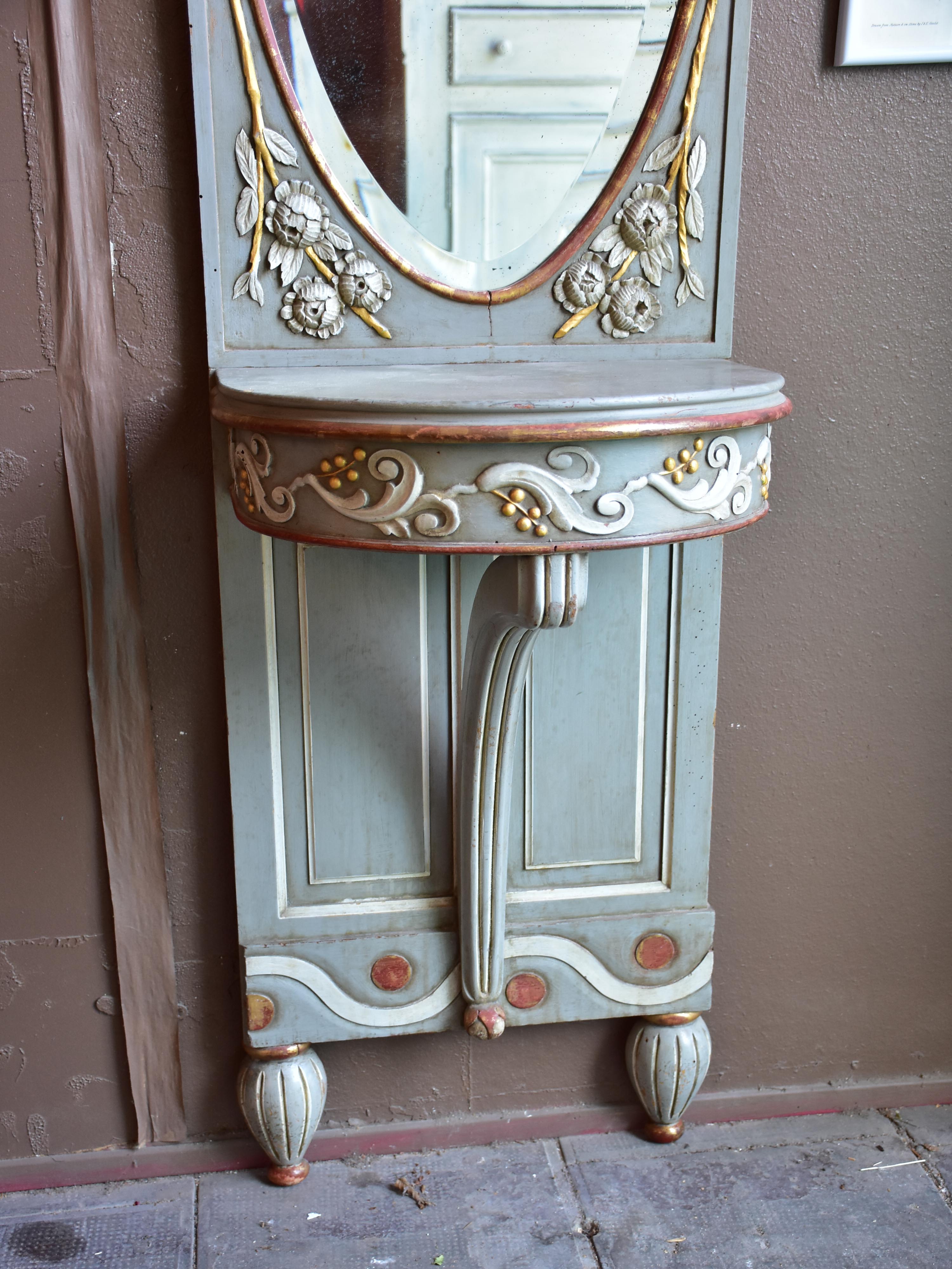 19th century Louis XV console and mirror from a glove shop