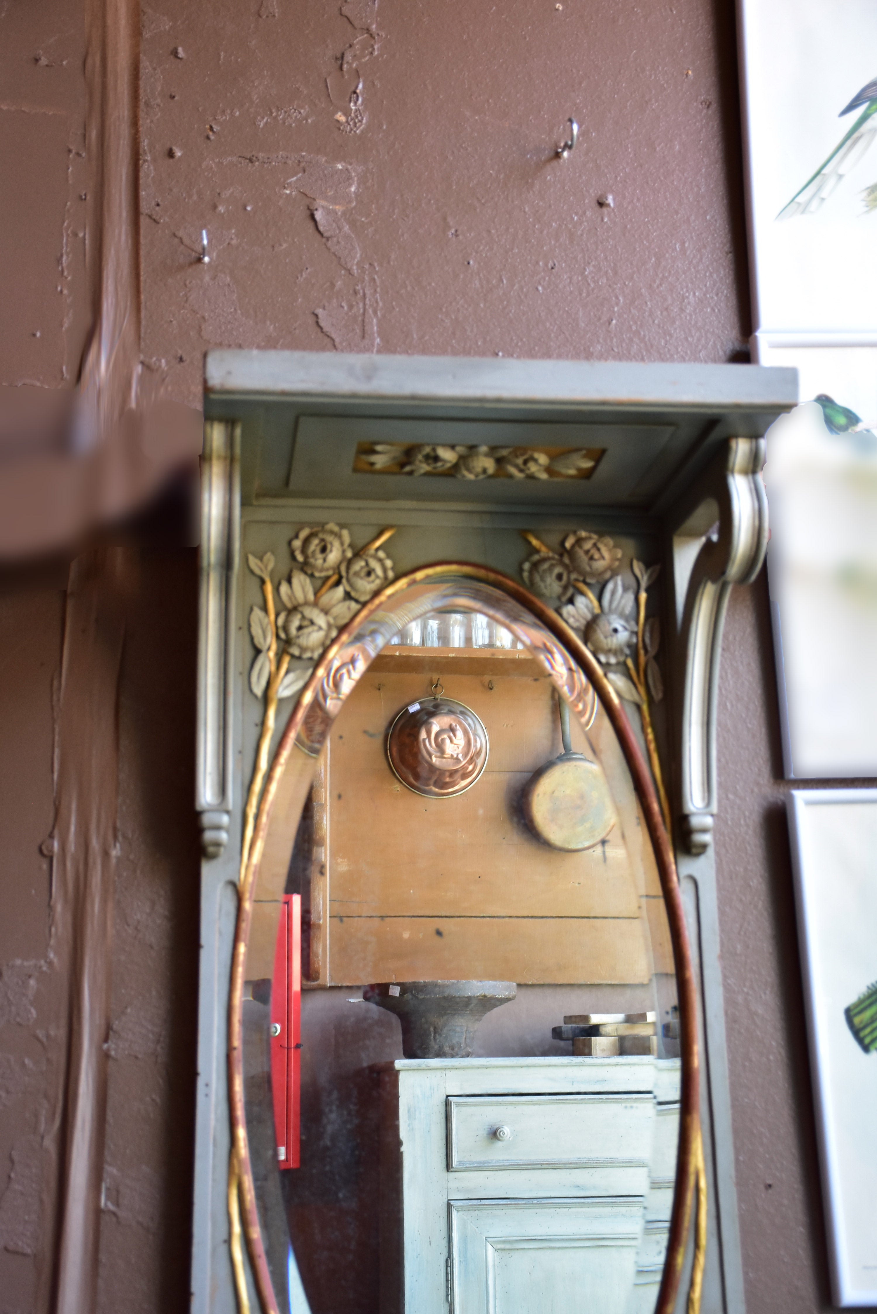 19th century Louis XV console and mirror from a glove shop