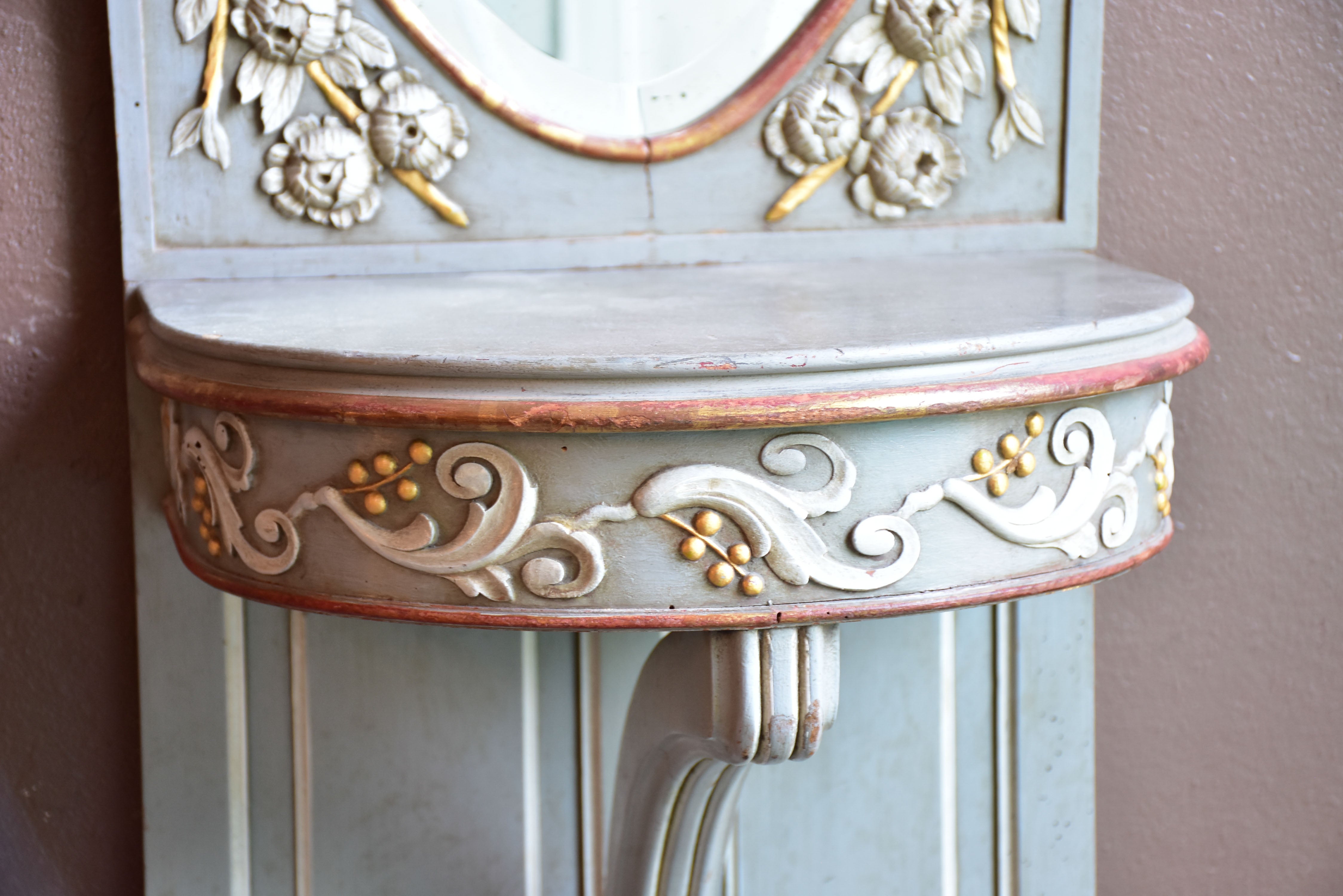 19th century Louis XV console and mirror from a glove shop