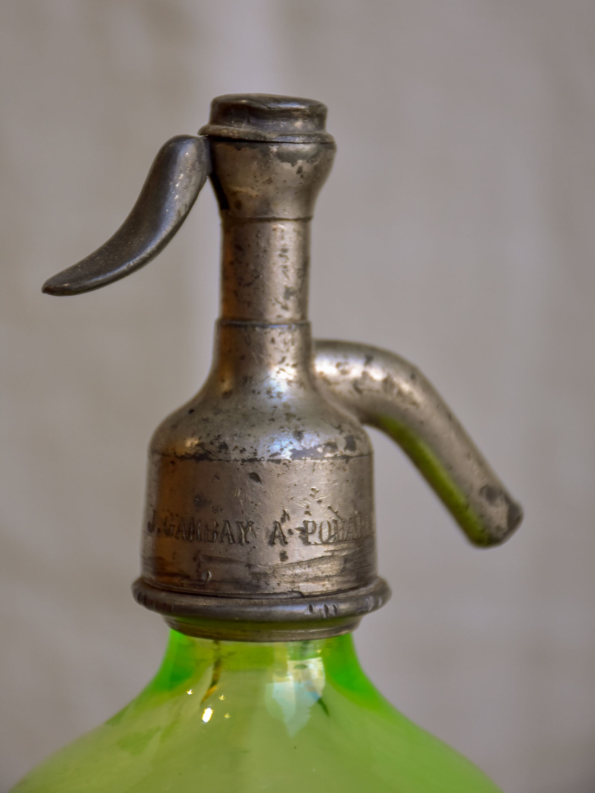 Antique French Seltzer bottle - green